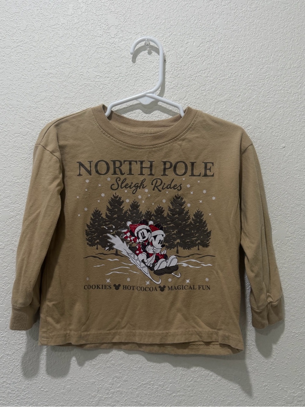 Disney Tan 'North Pole Sleigh Rides' Long-Sleeve Tee